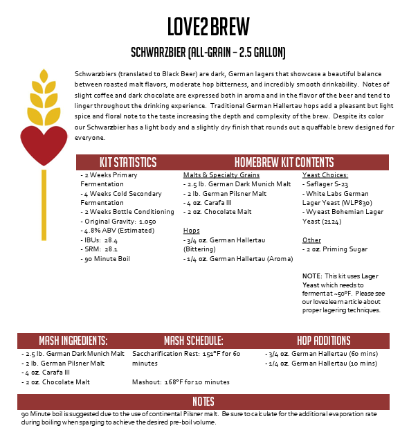 Schwarzbier All Grain 2.5 Gallon