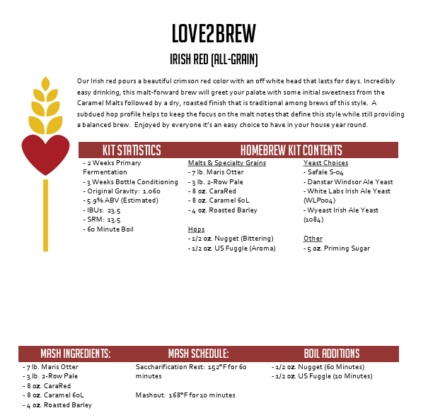 Irish Red Ale All Grain 5 Gallon