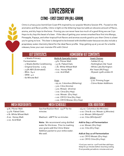 Citmo New England IPA All Grain 5 Gallon