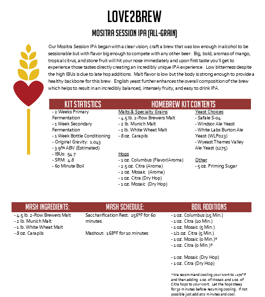 Mositra Session IPA All Grain 5 Gallon