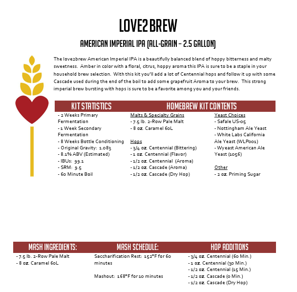 American Imperial IPA All Grain 2.5 Gallon