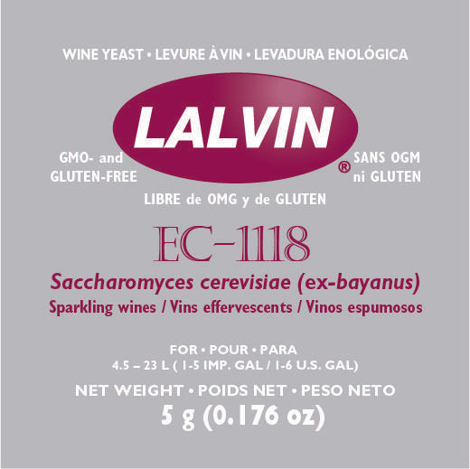 Lalvin EC-1118 Sparkling Wine Yeast (Champagne, Cider, Mead)