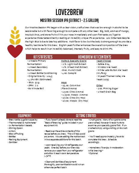 Mositra Session IPA Extract 2.5 Gallon